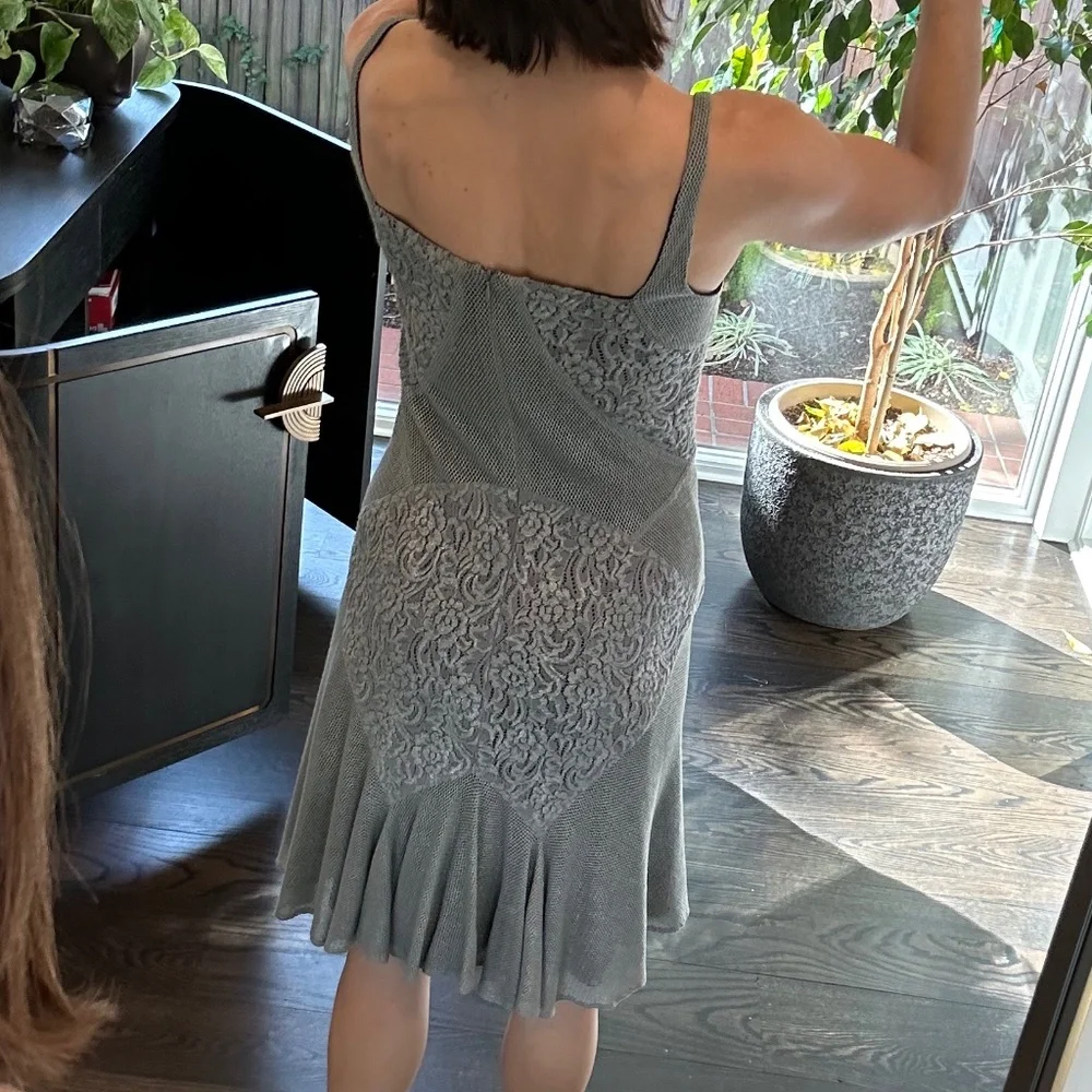 Silver Zac Posen Cocktail Dress, Size 2 - Picture 2 of 7